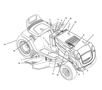 Decals Diagram and Parts List for 7800294-385002X78D 2008 Briggs and Stratton Lawn Tractor